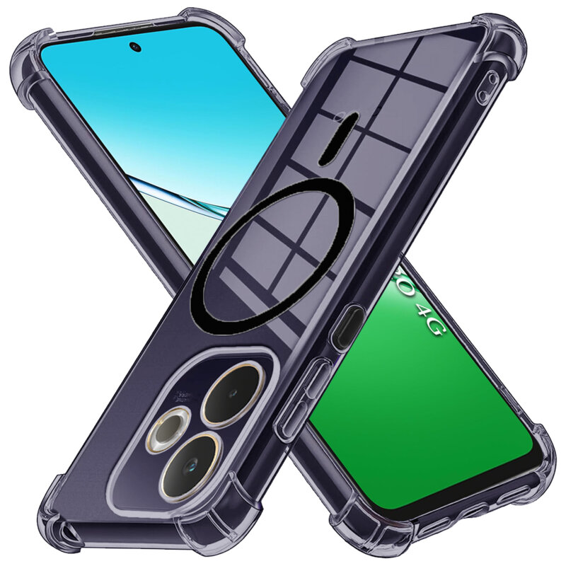 Husa Oppo A5 Pro 4G Techsuit Shockproof Clear Silicone MagSafe, fumuriu