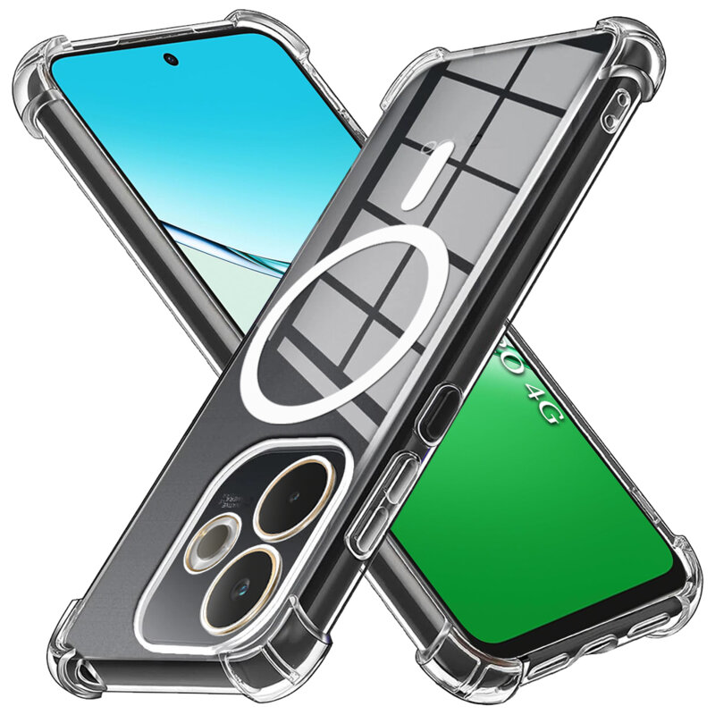 Husa Oppo A5 Pro 4G Techsuit Shockproof Clear Silicone MagSafe, transparenta