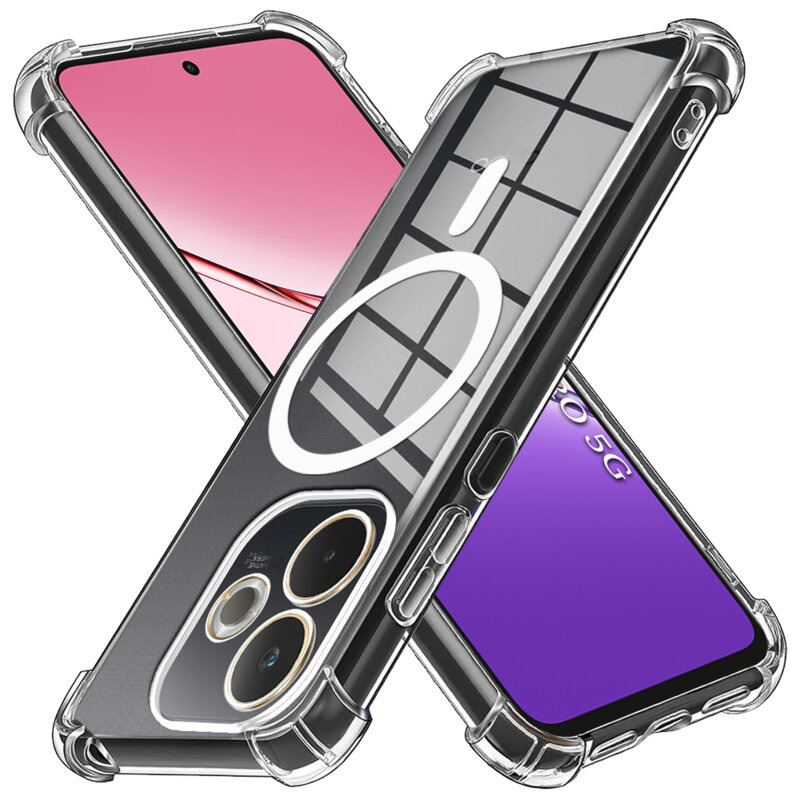Husa Oppo A5 Pro 5G Techsuit Shockproof Clear Silicone MagSafe, transparenta