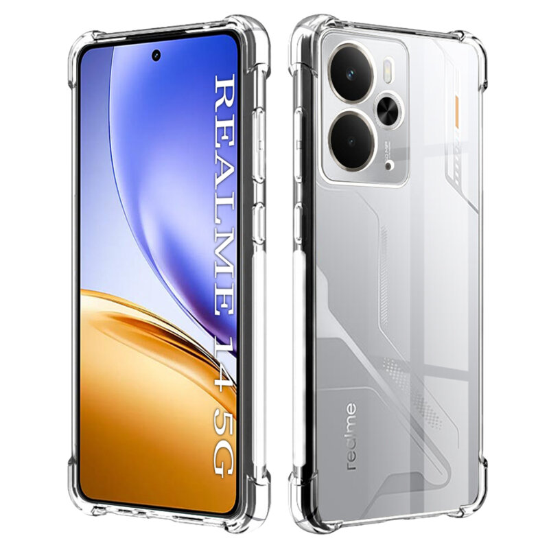Husa Realme 14T Techsuit Shockproof Clear Silicone, transparenta