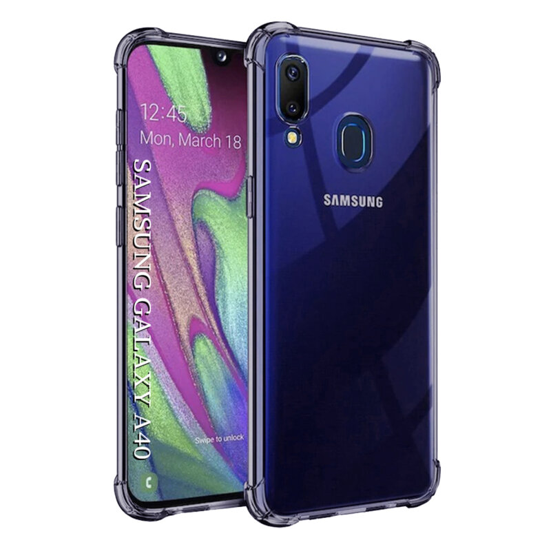 Husa Samsung Galaxy A40 Techsuit Shockproof Clear Silicone, fumuriu