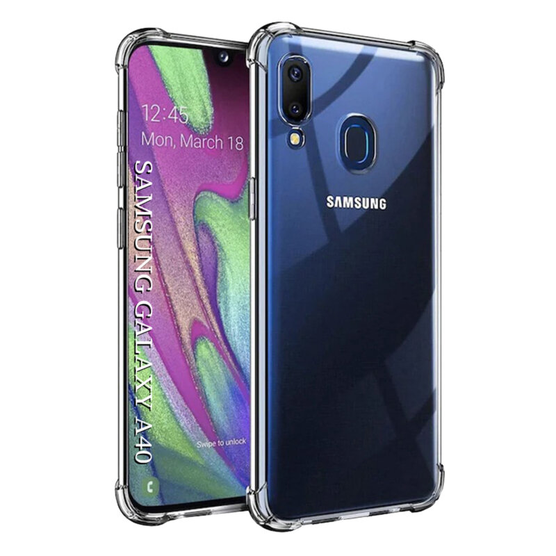 Husa Samsung Galaxy A40 Techsuit Shockproof Clear Silicone, transparenta