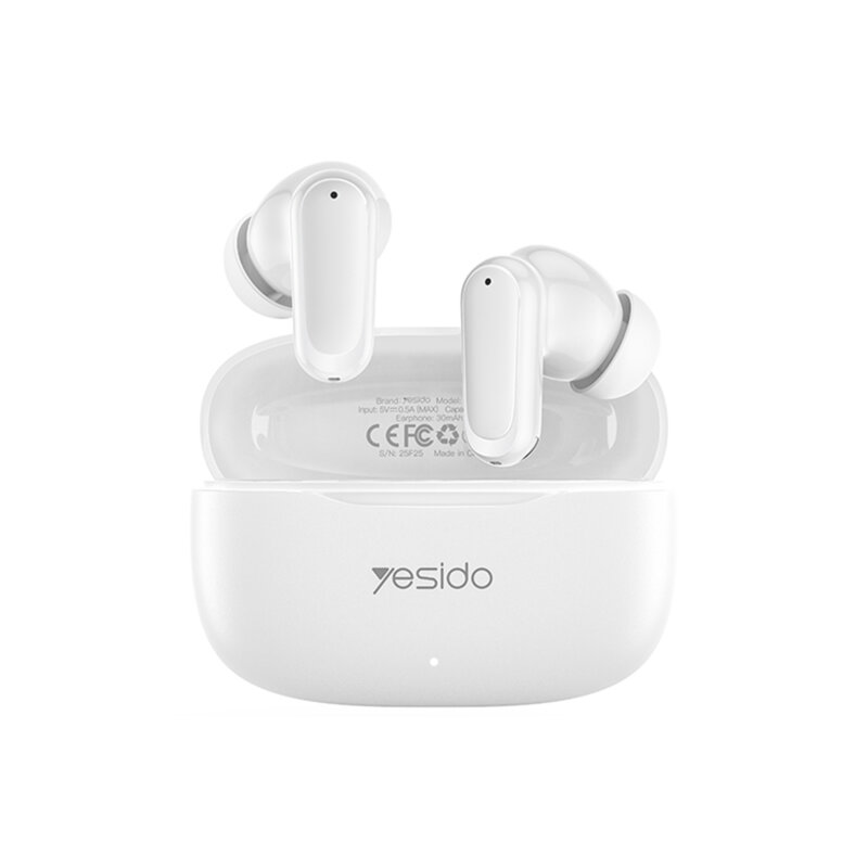 Casti in-ear Bluetooth 5.4 cu microfon Yesido TWS38, 250mAh, alb