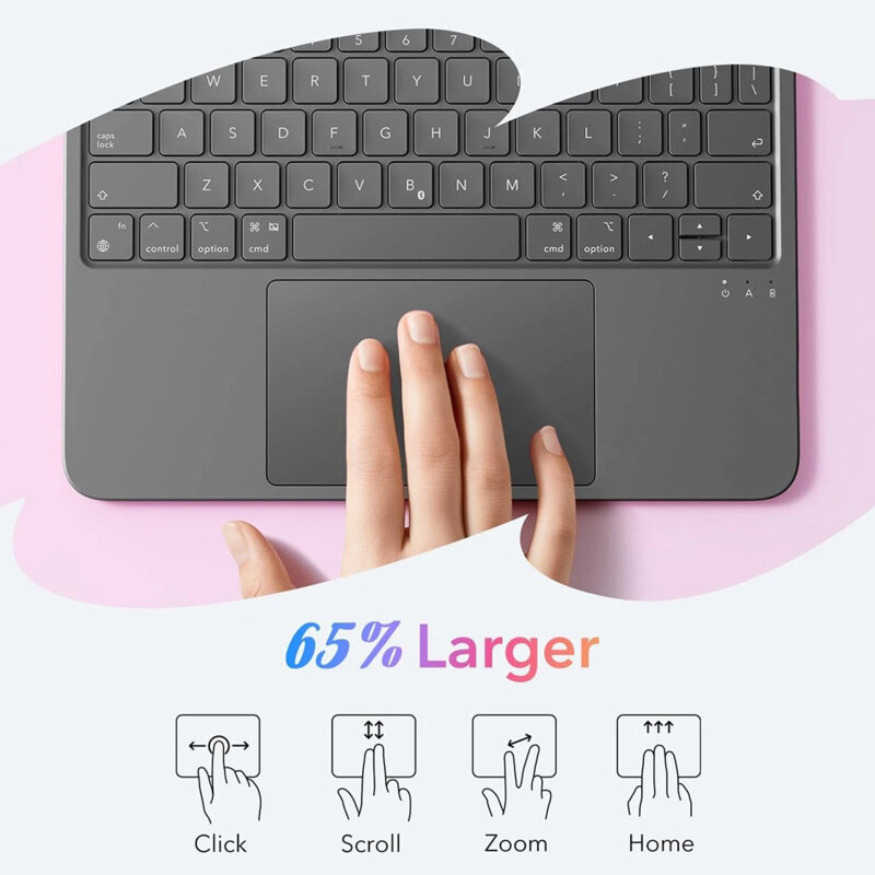 Husa iPad 11 (2025) ESR Flex Keyboard Case, gri