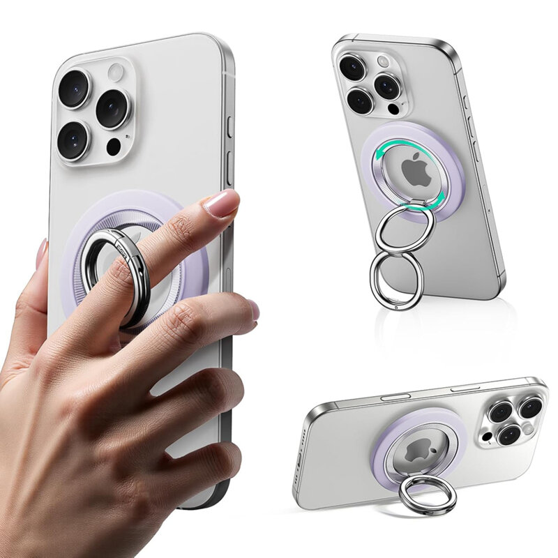 Suport telefon flexibil, inel magnetic 360° ESR HaloLock, lila