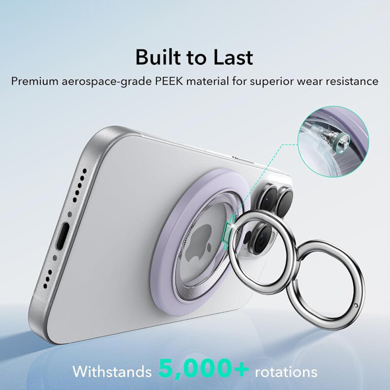 Suport telefon flexibil, inel magnetic 360° ESR HaloLock, lila