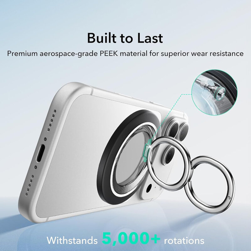 Suport telefon flexibil, inel magnetic 360° ESR HaloLock, negru