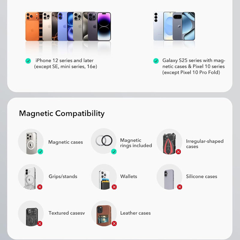 Suport auto magnetic pentru bord, universal ESR OmniLock, negru/carbon