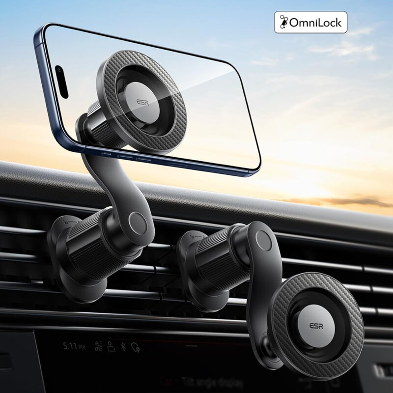 Suport auto magnetic pentru grila, universal ESR OmniLock, negru/carbon