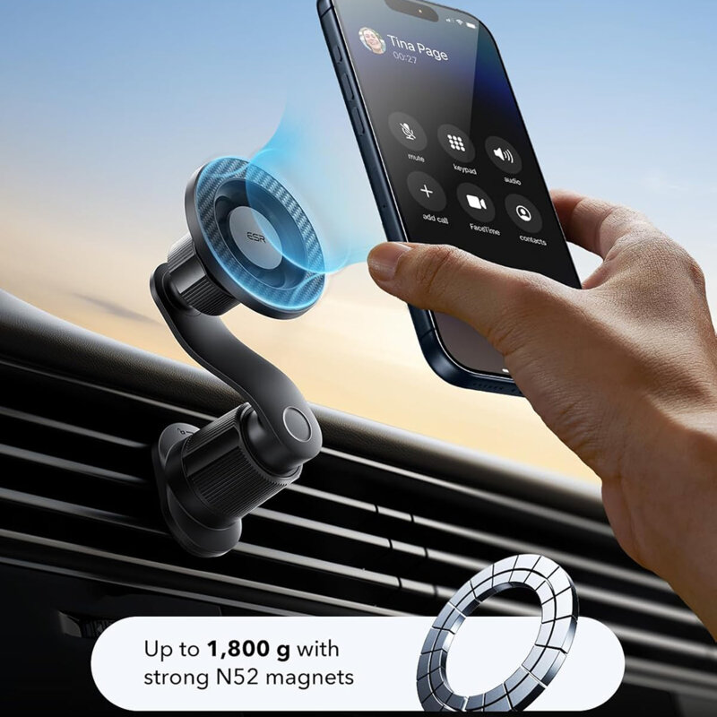 Suport auto magnetic pentru grila, universal ESR OmniLock, negru/carbon