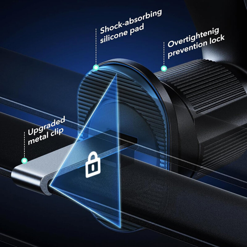 Suport auto Qi2 HaloLock pentru grila + incarcator bricheta ESR, negru