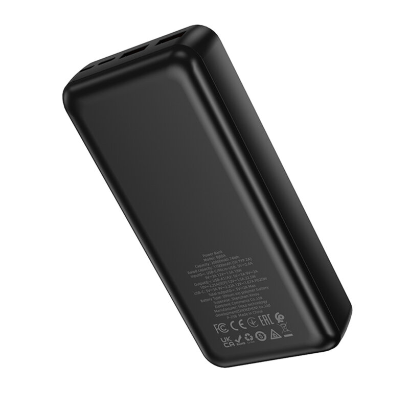 Baterie externa 20000mAh cu USB, Type-C Borofone BJ80A, negru