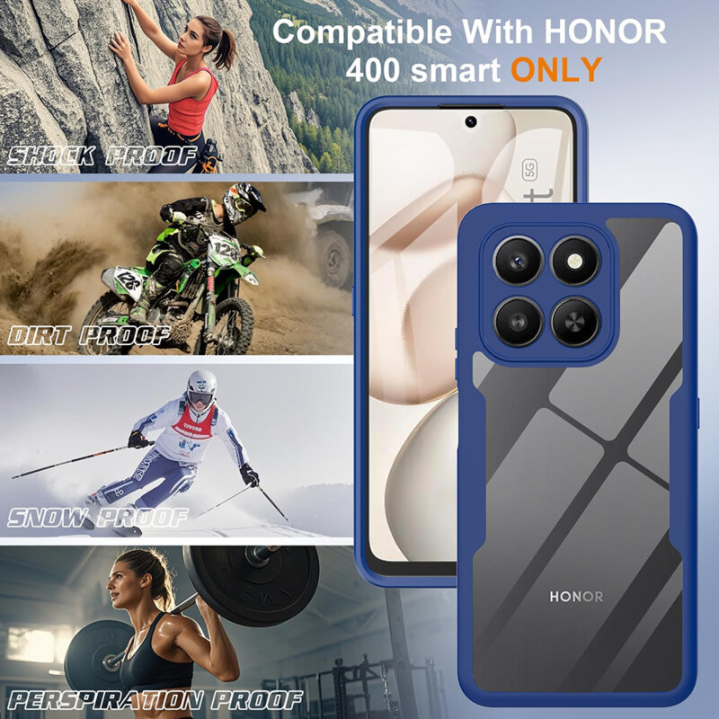 Husa 360° Honor 400 Smart Techsuit ColorVerse, albastru