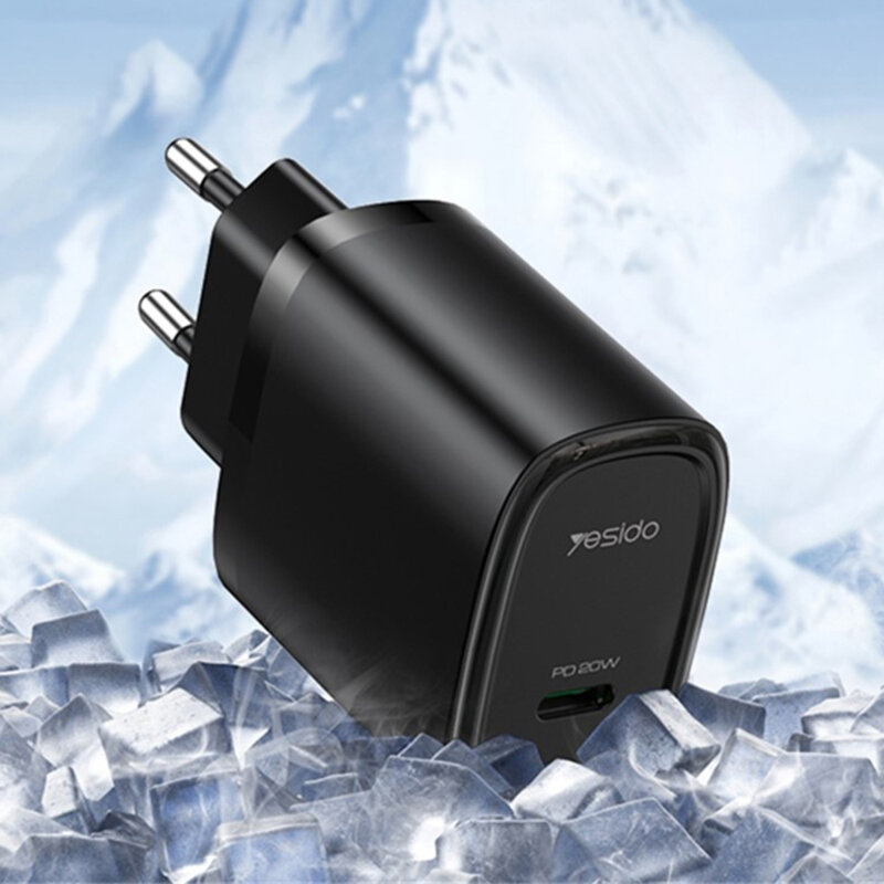 Incarcator priza USB-C compact PD20W Yesido YC57, alb