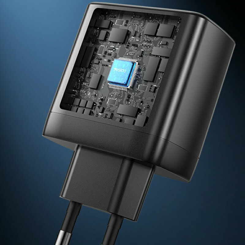 Incarcator priza 3 porturi GaN 65W, Yesido YC144, negru