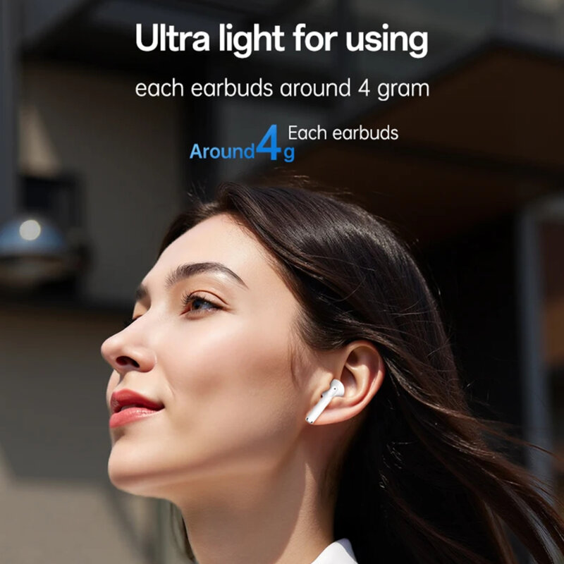 Casti Bluetooth half-in-ear cu microfon Yesido TWS35, 250mAh, alb