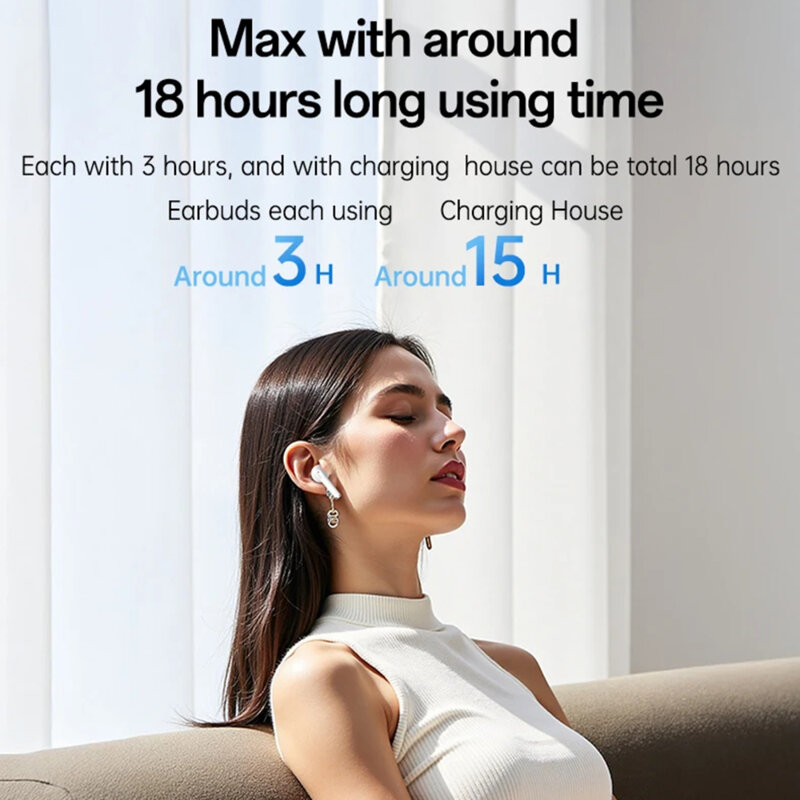 Casti Bluetooth half-in-ear cu microfon Yesido TWS35, 250mAh, alb