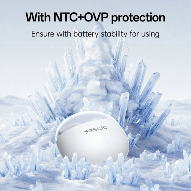 Casti Bluetooth half-in-ear cu microfon Yesido TWS35, 250mAh, alb