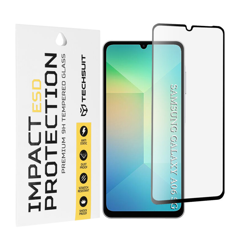 Folie sticla Samsung Galaxy A06 5G Techsuit ESD Glass, negru