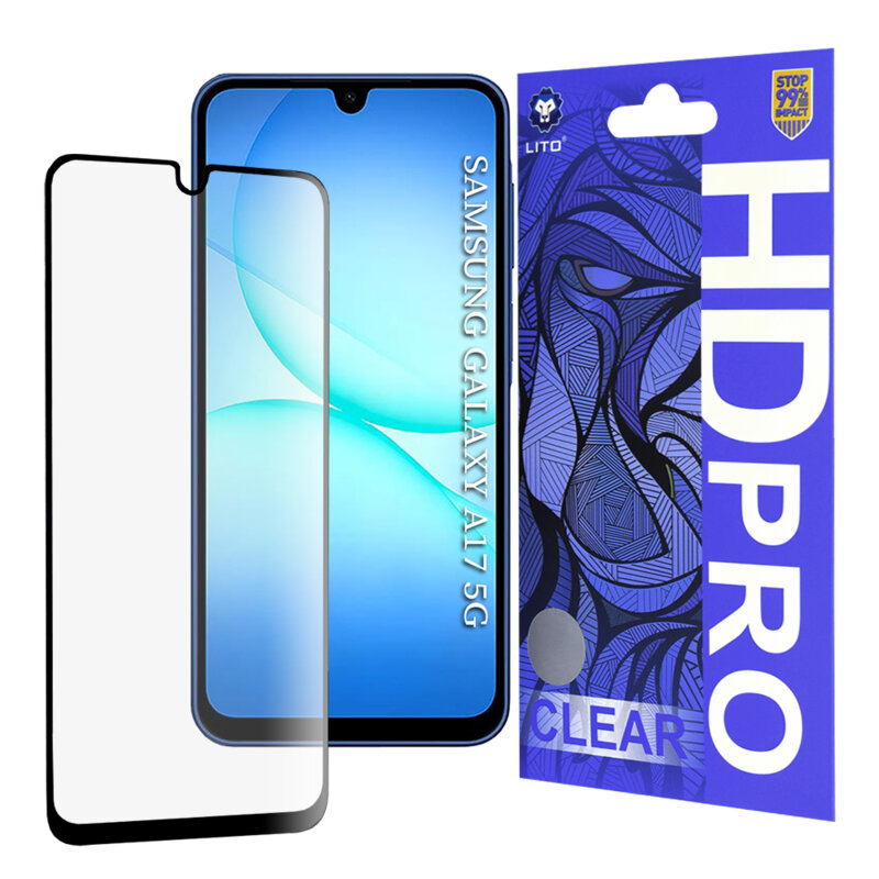 Folie sticla Samsung Galaxy A17 5G Lito HD Pro Clear, negru