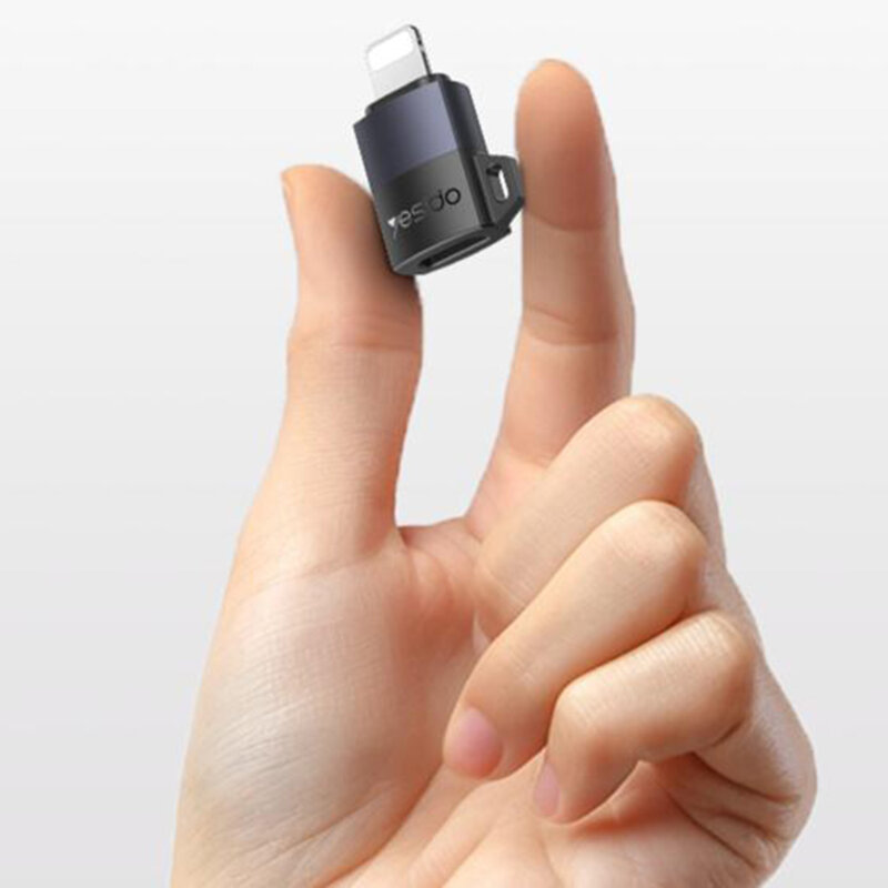 Adaptor OTG Type-C la Lightning, 27W Yesido GS27, gri