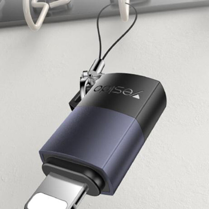Adaptor OTG Type-C la Lightning, 27W Yesido GS27, gri