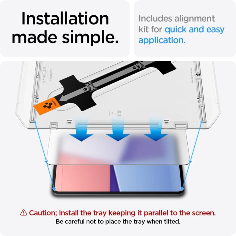 Folie sticla iPad Pro 13 (2025) Spigen Glas.t R Ez Fit 9H, transparenta