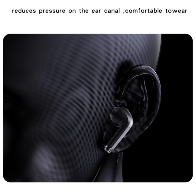 Casti Bluetooth half-in-ear Noise Cancelling TWS21, 320mAh, negru