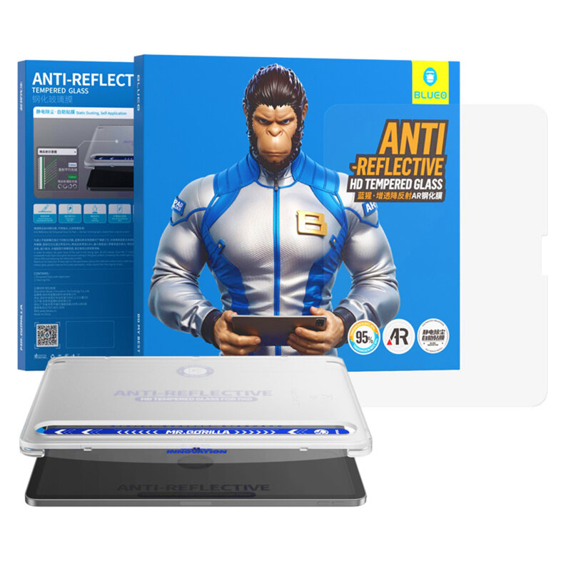 Folie iPad Pro 13 (2025) cu aplicator Blueo Anti-Blue Tempered Glass, transparenta