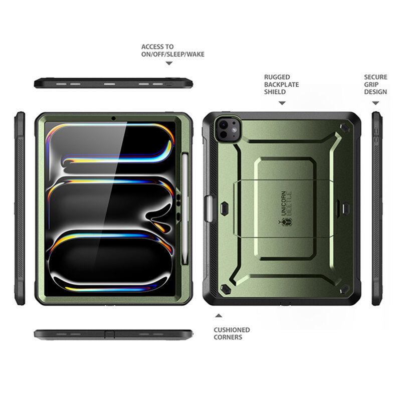 Husa iPad Pro 13 (2025) Supcase Unicorn Beetle Pro, verde