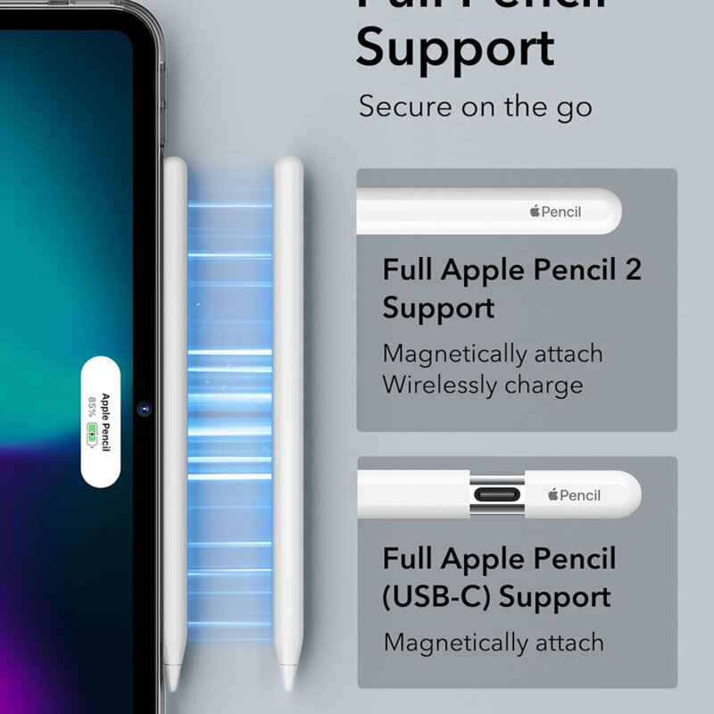 Husa iPad Pro 13 (2025) ESR Classic Hybrid, negru/transparenta