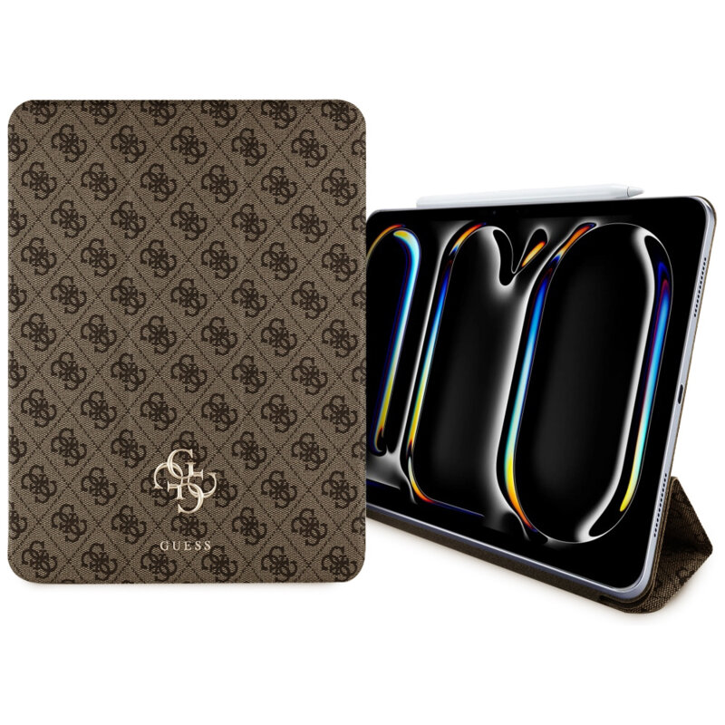 Husa iPad Pro 11 (2025) Guess Magnetic 4G Big Logo, maro