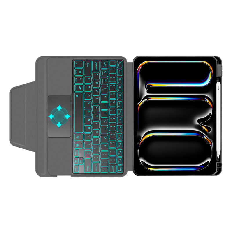 Husa cu tastatura iPad Pro 11 (2025) Techsuit KeyTab Pro, negru