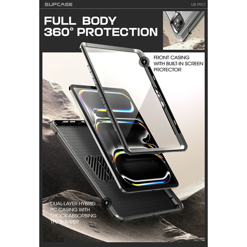 Husa iPad Pro 11 (2025) Supcase Unicorn Beetle Pro, negru