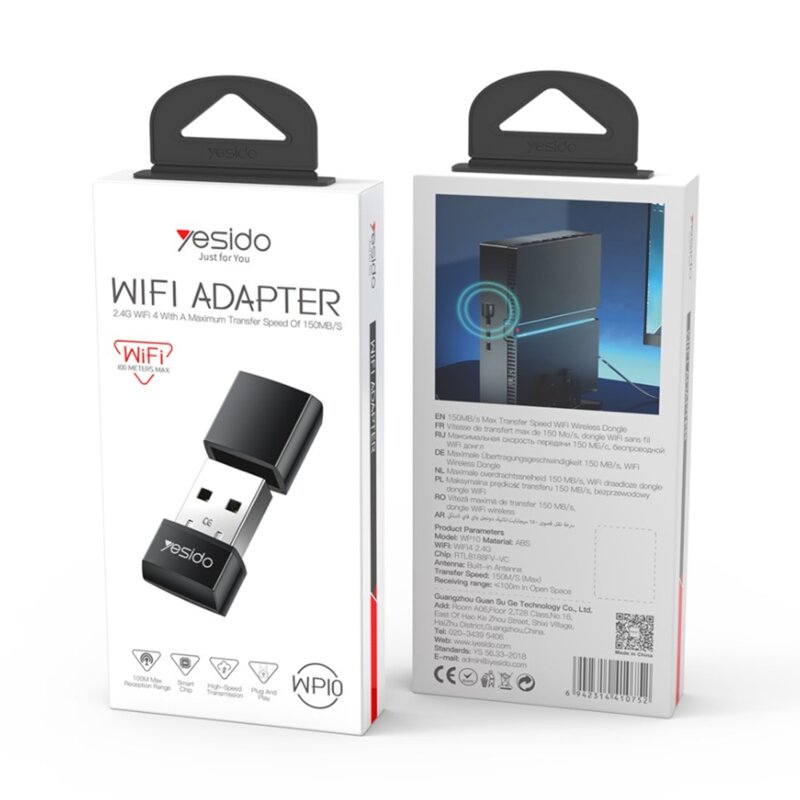 Adaptor Wi-Fi USB stick Yesido WP10, 150Mbps, negru