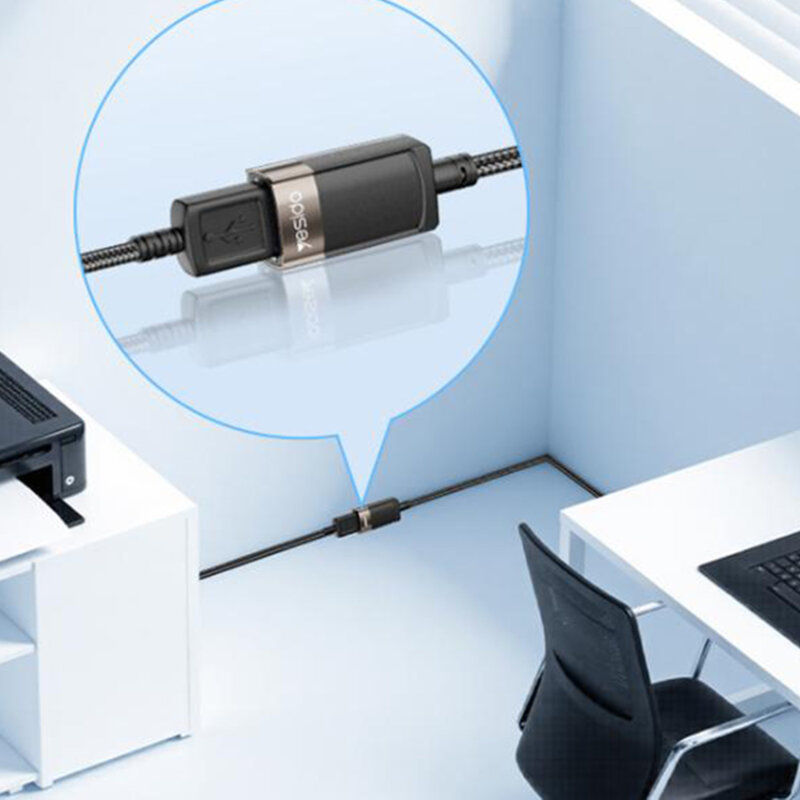 Cablu cu adaptor de prelungire USB, 1.5m Yesido GS26, gri