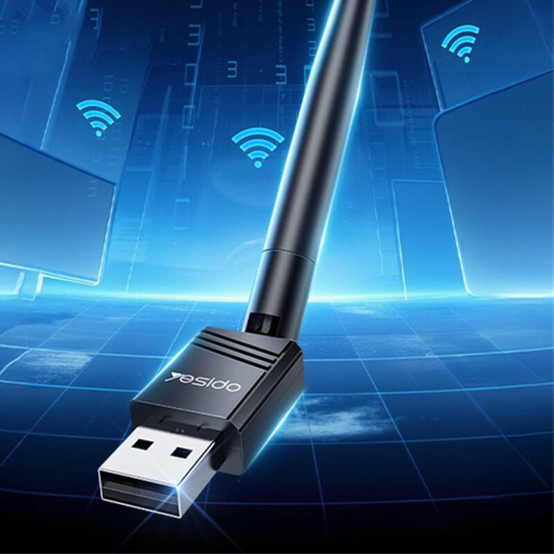 Adaptor Wi-Fi USB cu antena Yesido WP11, 150Mbps, negru