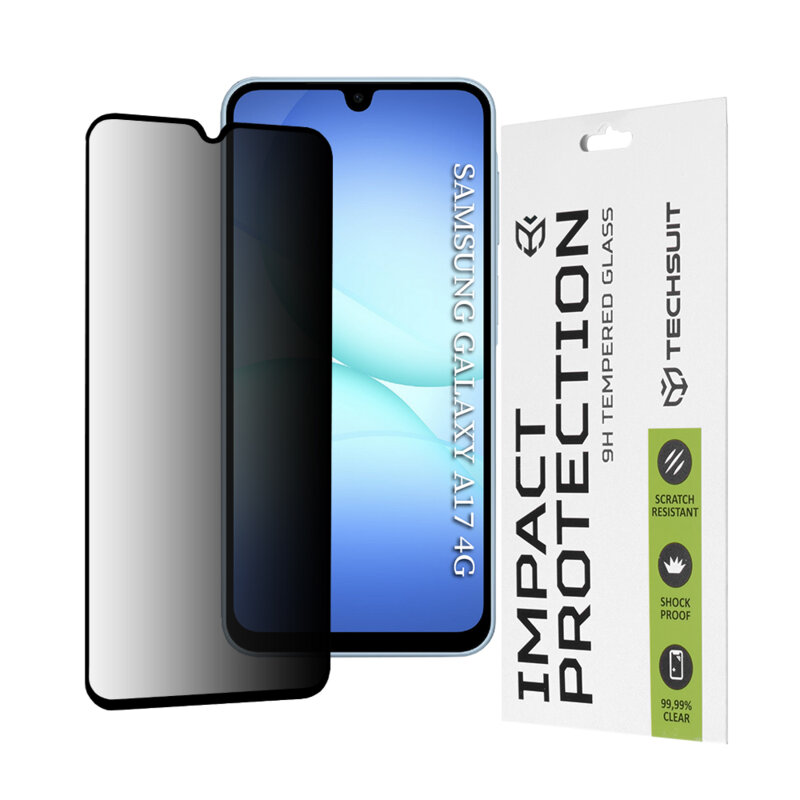 Folie sticla Samsung Galaxy A17 4G Techsuit 111D Privacy Full Glue, negru