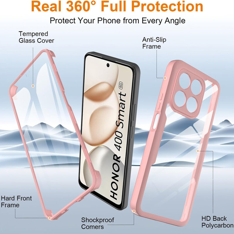 Husa 360° Honor 400 Smart 4G Techsuit ColorVerse, roz