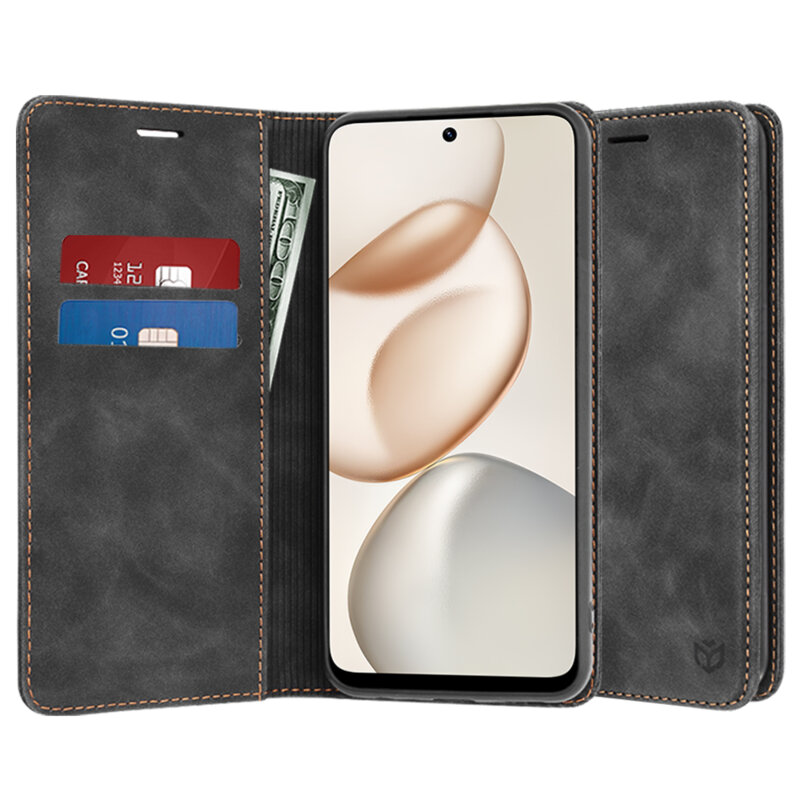 Husa piele Honor 400 Smart 4G Techsuit Confy Cover, negru