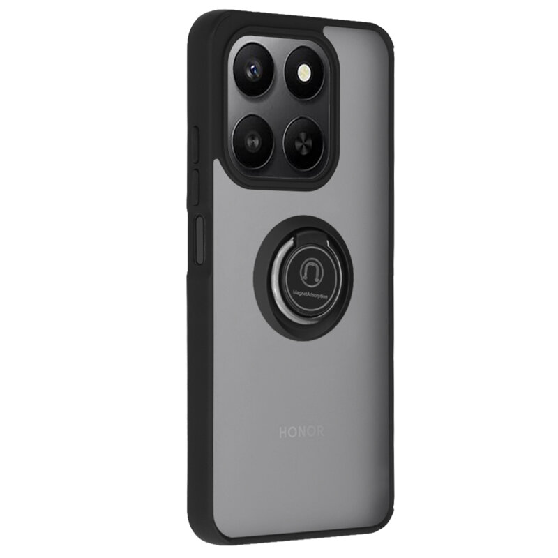 Husa Honor 400 Smart 5G Techsuit Glinth cu inel suport stand magnetic, negru
