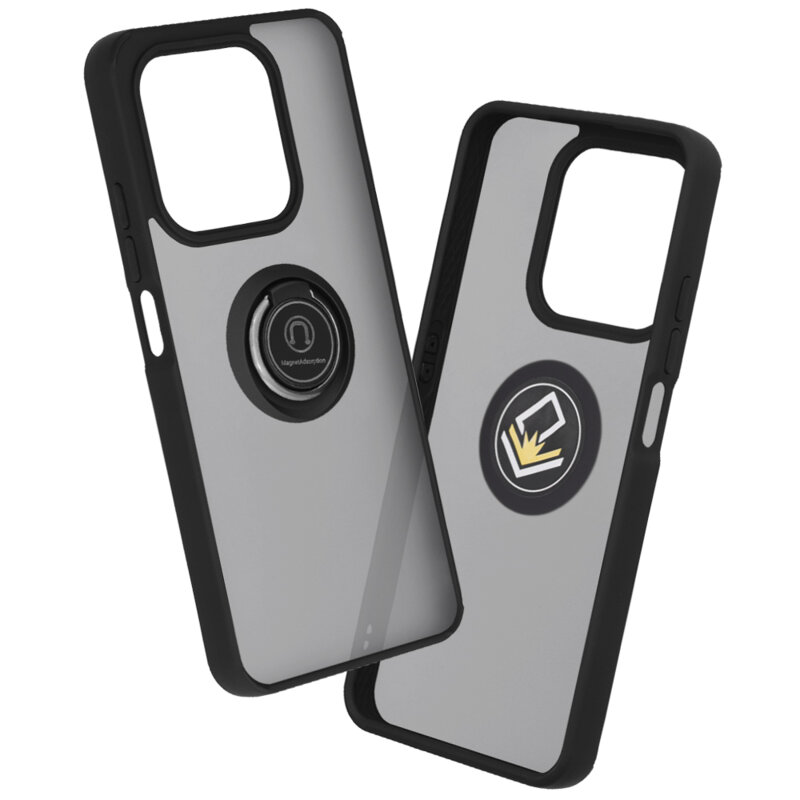 Husa Honor X7d 4G Techsuit Glinth cu inel suport stand magnetic, negru