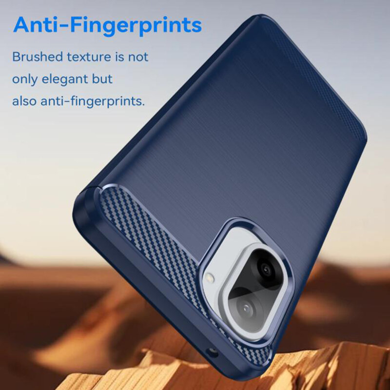 Husa OnePlus Nord CE5 Techsuit Carbon Silicone, albastru