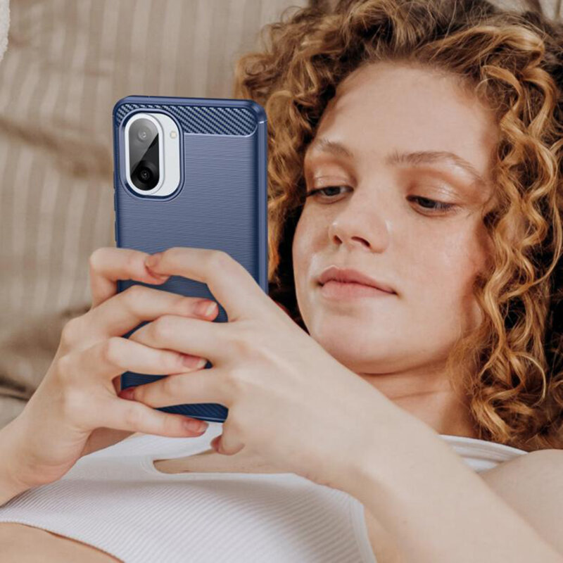 Husa OnePlus Nord CE5 Techsuit Carbon Silicone, albastru