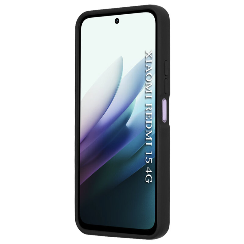 Husa Xiaomi Redmi 15 4G Techsuit Glinth cu inel suport stand magnetic, negru