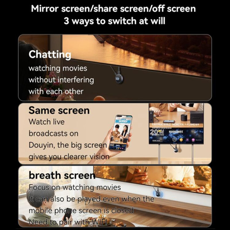 Adaptor oglindire ecran TV WiFi Yesido TV15, gri