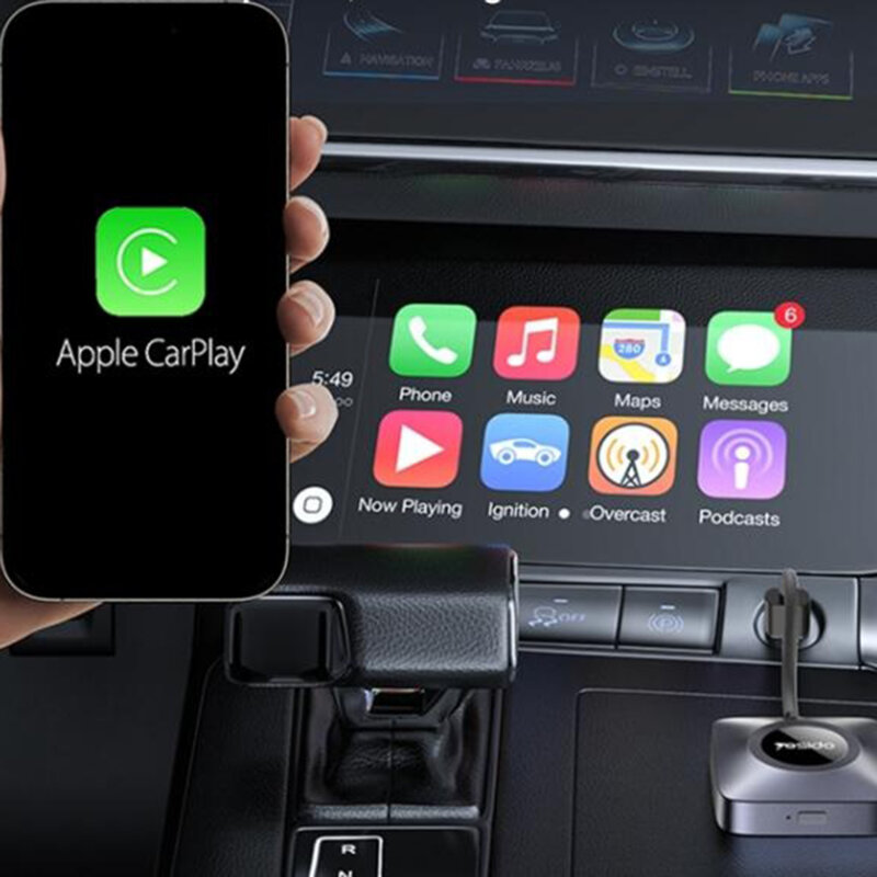 Adaptor wireless CarPlay Wi-Fi 6, Bluetooth 5.0 Yesido, KM23