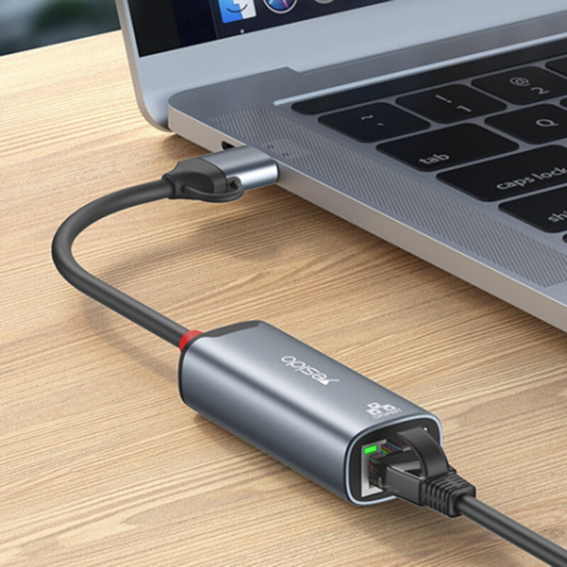 Adaptor internet USB, Type-C la RJ45 1000Mbps Yesido, HB26