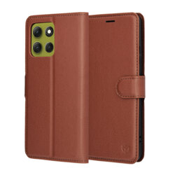 Husa Motorola Moto G86 Techsuit Leather Folio, maro