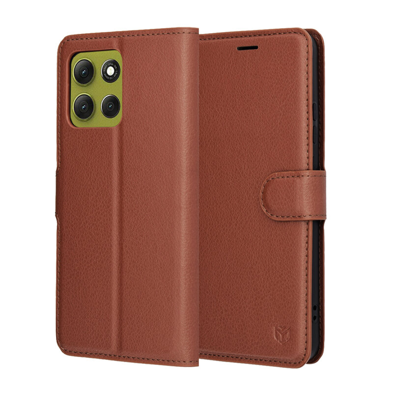 Husa Motorola Moto G86 Techsuit Leather Folio, maro